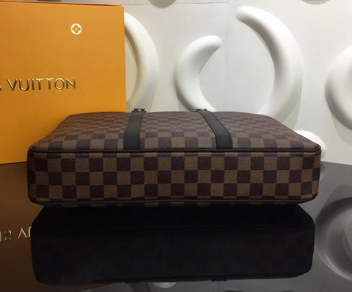 路易威登LV頂級原單 41478 啡格 Damier Graphite格紋帆布小號公事包 YDH1275